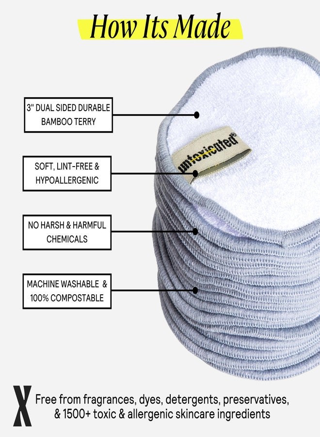 Untoxicated Ultra Soft Cleansing Pads - Double-Layered Reusable Bamboo Terry Rounds - Makeup Removal & Skincare for Sensitive Skin - Soft & Durable - Includes Washable Storage Bag - 10CT - Image 5